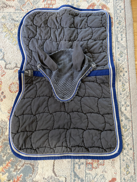 Ensemble tapis & bonnet Anna Scarpati gris occasion