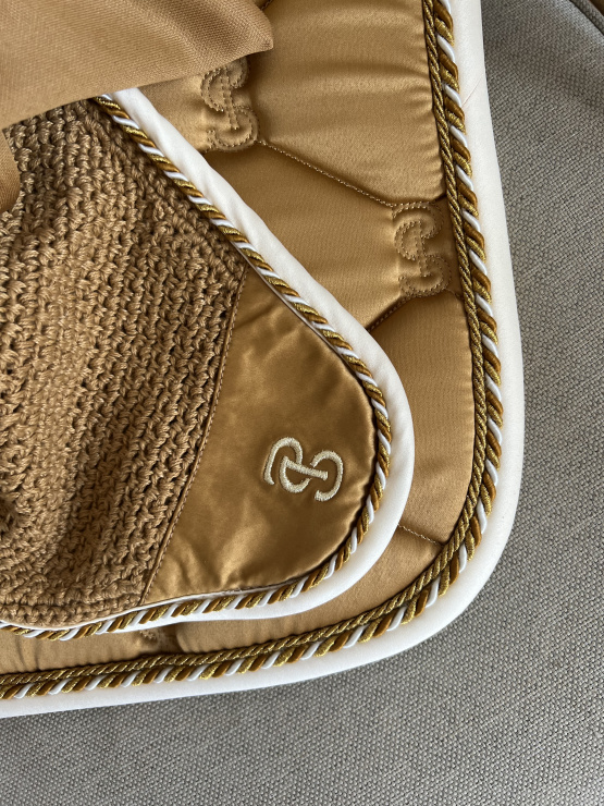 Ensemble Tapis + Bonnet Ps of Sweden signature jaune (cheval) neuf occasion