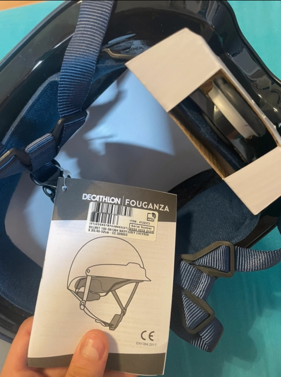 Casque équitation Fouganza bleu (48-52) neuf occasion