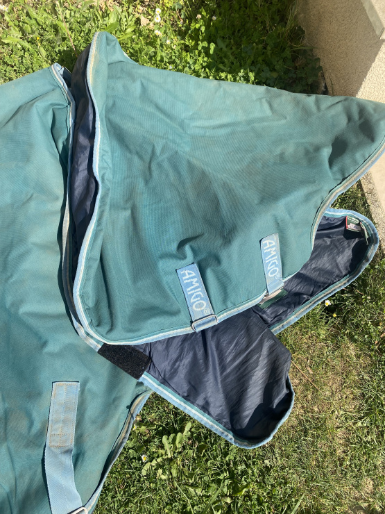 Couverture Horseware Amigo vert 400g avec cou 140 cm occasion