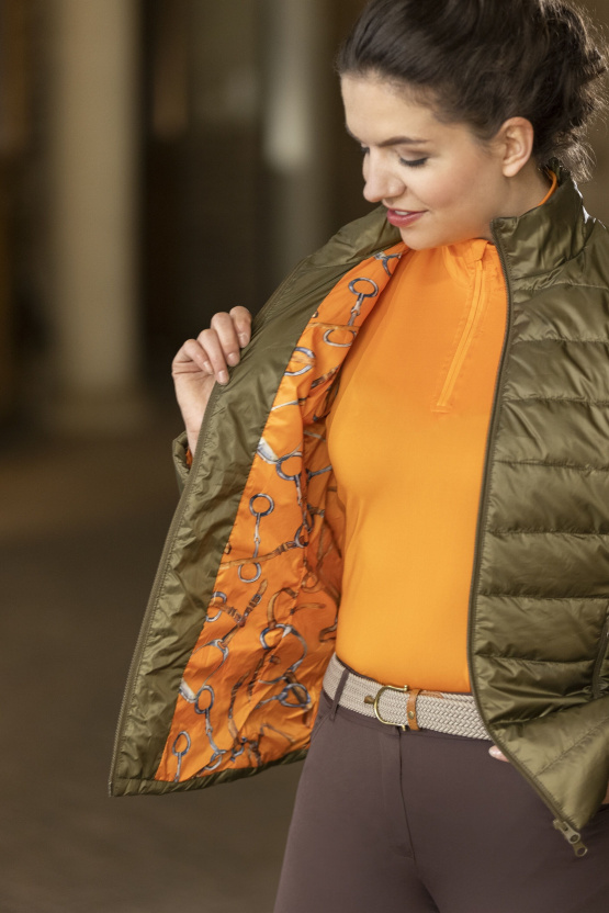 Blouson matelassé HKM Allure vert (XS) neuf occasion