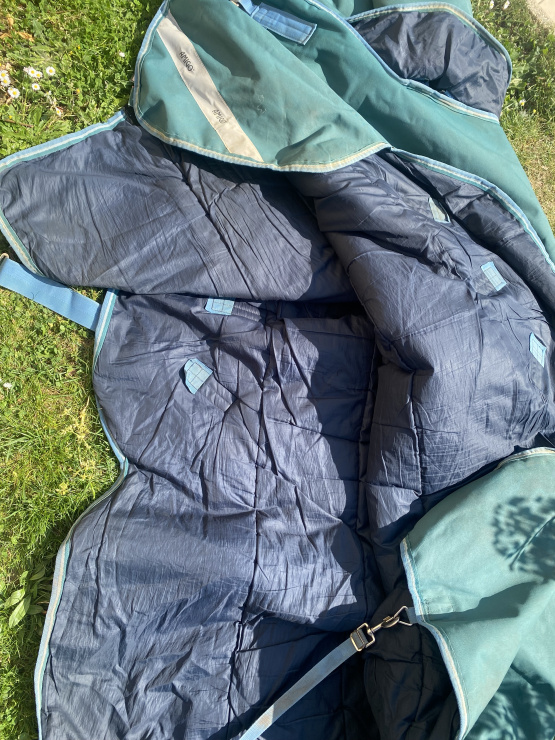 Couverture Horseware Amigo vert 400g avec cou 140 cm occasion