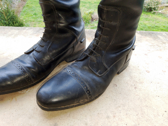 Bottes équitation cuir noir HKM(45) occasion
