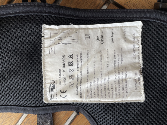 Gilet airbag cavalier Equithème (enfant L) occasion