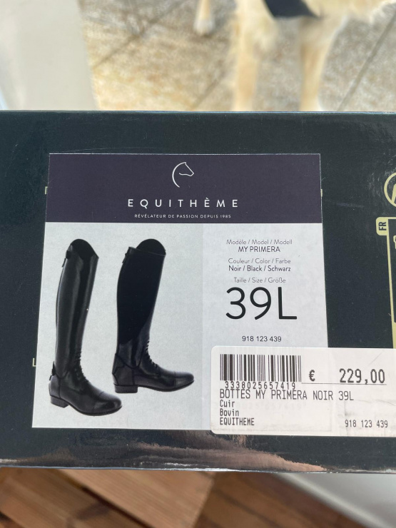 Bottes équitation Equithème my primera cuir (39) neuf occasion