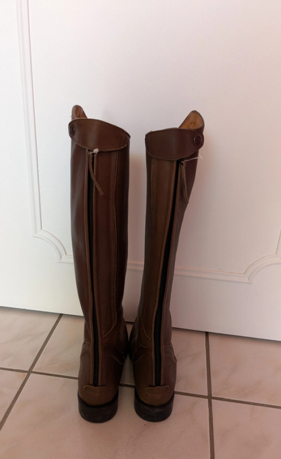 Bottes équitation Equithème cuir marron (36) occasion