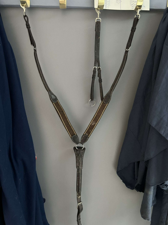 Collier de chasse & martingale marron (cheval) occasion