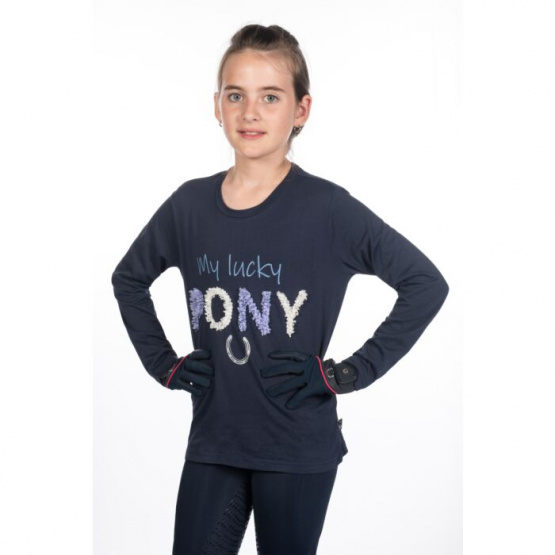 Tee shirt HKM manche longue aymee bleu marine (10-12 ans) neuf occasion
