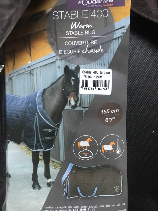 Couverture Fouganza  Stable 400 marron 300g 155 cm occasion