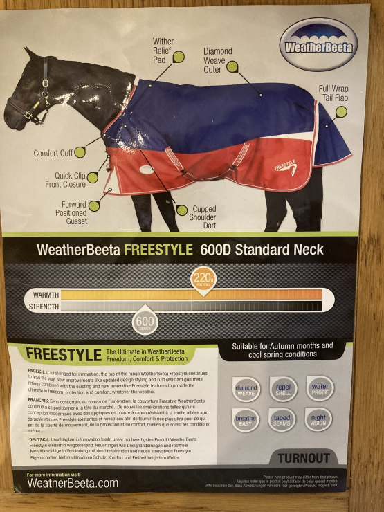 Couverture Weatherbeeta Freestyle 130 cm occasion