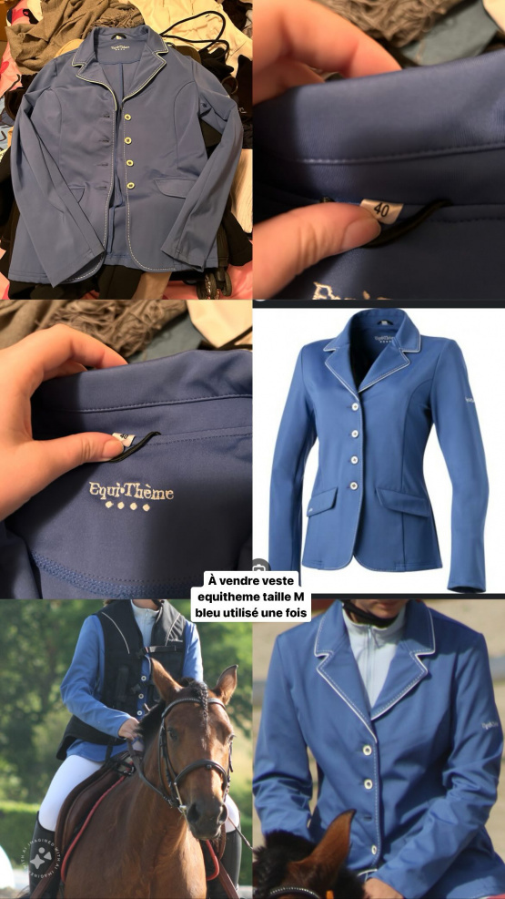 Veste de concours Equitheme bleu (M) neuf occasion