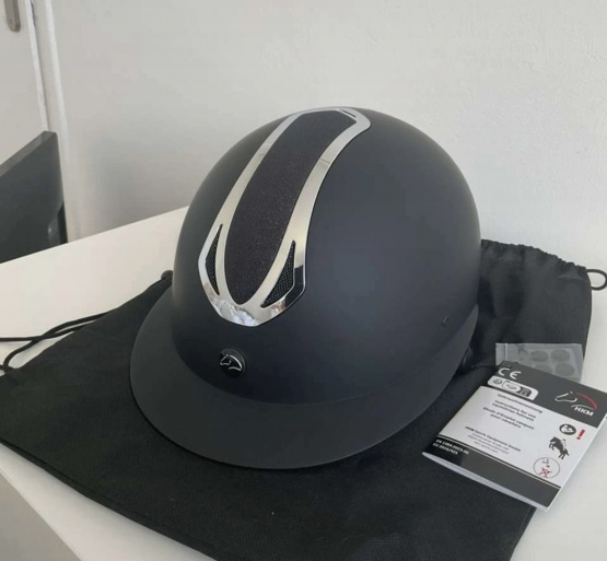 Casque équitation HKM noir (61-63) neuf occasion