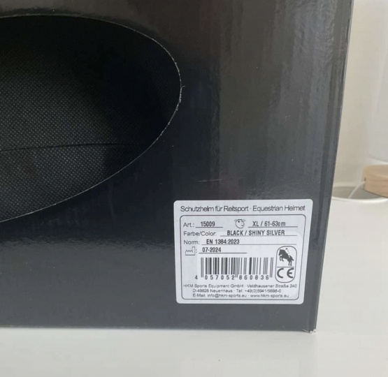 Casque équitation HKM noir (61-63) neuf occasion