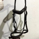 Filet / bridon cuir anatomique muserolle croisée (cheval) occasion