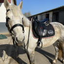 Tapis de selle Jump'in noir et bordeaux (cheval) occasion