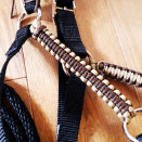 Licol et longe marron & noir (cheval) neuf occasion Licol et longe marron & noir (cheval) neuf occasion
