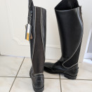 Bottes équitation Equitheme cuir noir (44) neuf occasion