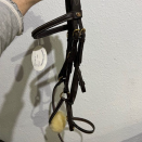 Filet / bridon cuir HFI muserolle croisée (poney) neuf occasion