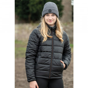 Blouson matelassée HKM ruby noir (13-14 ans) neuf occasion