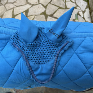Ensemble tapis de selle + bonnet Lami-Cell bleu (poney) occasion