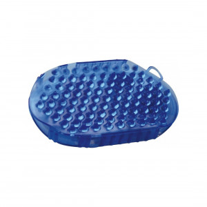 Gant double face étrille et massage Hippotonic bleu (neuf) occasion