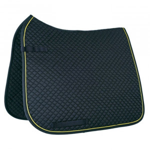 Tapis de selle surpiqué HKM noir doré (Poney) neuf occasion