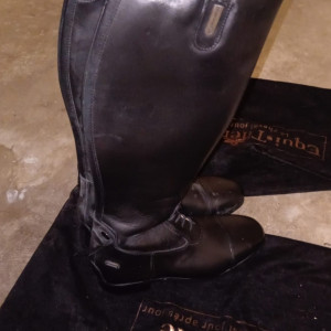 Bottes équitation Equitheme cuir noir (38) occasion