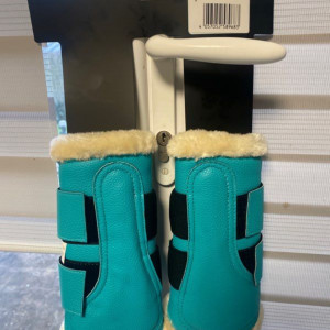 Guêtres HKM turquoise (poney) neuf occasion