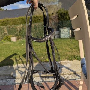 Filet Fouganza cuir noir (cheval) occasion