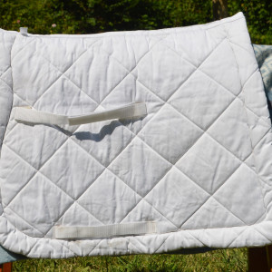 Tapis de selle Equithème blanc (cheval) occasion