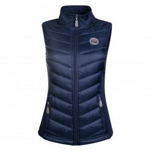 Gilet HKM sans manches en jersey & nylon bleu (XS) neuf occasion