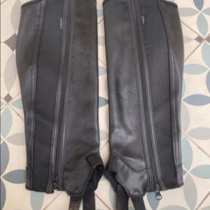 Chaps Fouganza cuir noir (L) occasion