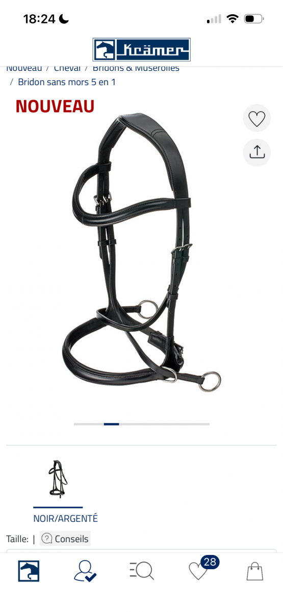 Bridons Félix Bühler sans mors 5 en 1 (cheval) occasion