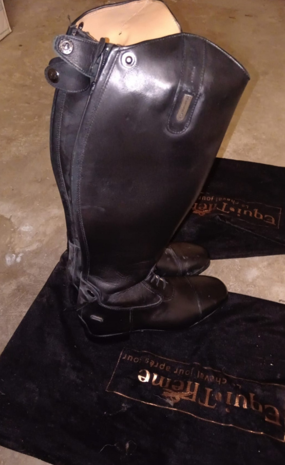 Bottes équitation Equitheme cuir noir (38) occasion