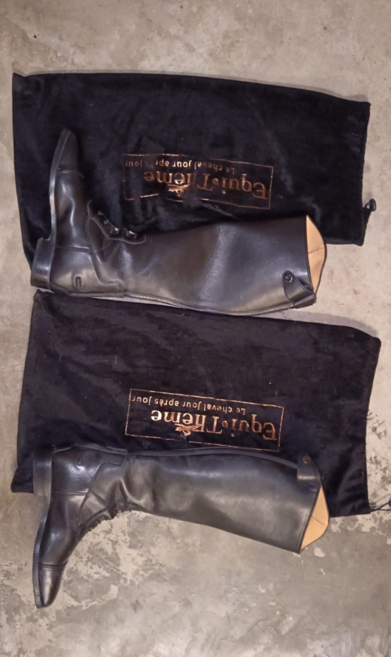 Bottes équitation Equitheme cuir noir (38) occasion