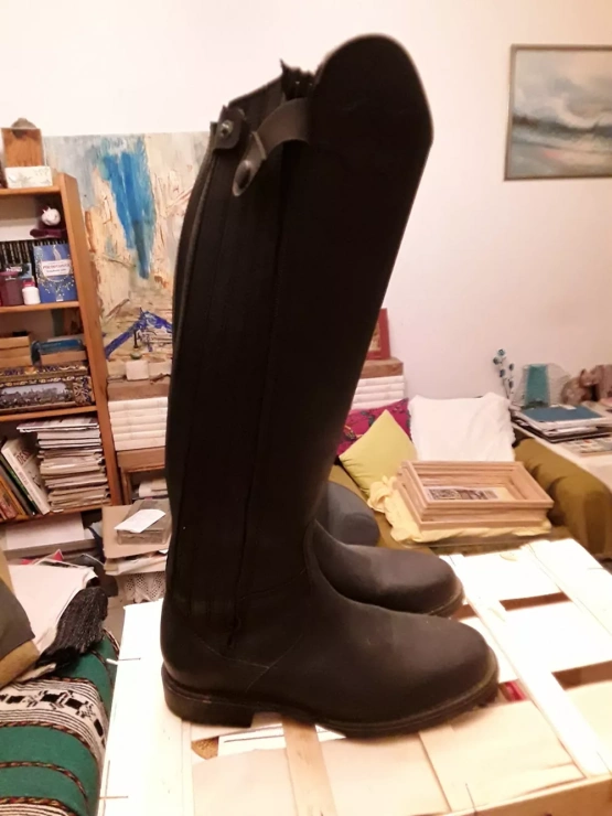 Bottes équitation noir cuir avec fermeture (39) occasion