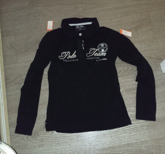 Polo manche longue noir (S) neuf occasion