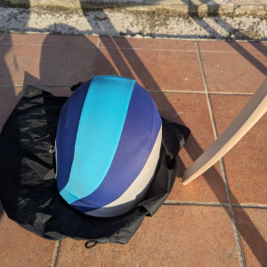 Casque de cross Equithème avec toque bleu (56) occasion