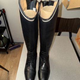 Bottes équitation HKM cuir noir (39)