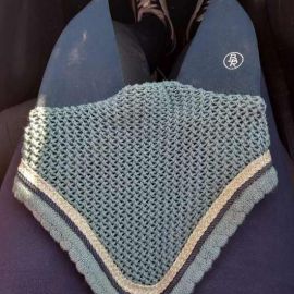 Bonnet équitation BR bleu (cheval) neuf