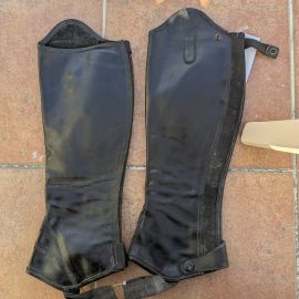 Chaps Equithème cuir noir (XS/S)