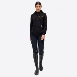 Sweat-shirt zippé à capuche en coton RG Ita noir (M) neuf
