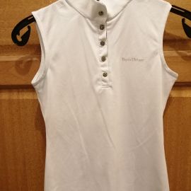 Polo concours Equithème sans manche blanc (S)