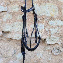 Bride dressage Dy'on cuir rond (cheval)