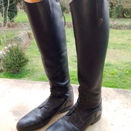 Bottes équitation cuir noir HKM(45)