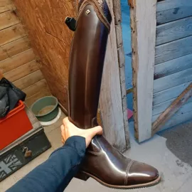 Bottes équitation De Niro cuir marron (38)