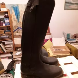 Bottes équitation noir cuir avec fermeture (39)