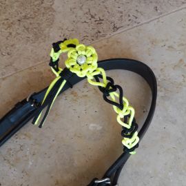 Frontal tressée noir & jaune 34 cm (neuf)