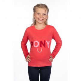 Tee shirt HKM manche longue aymee rose (6-8 ans) neuf