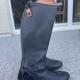 Botte équitation Equitheme cuir noir (39)